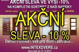 Akční sleva 10% - Interiérové a exteriérové dveře